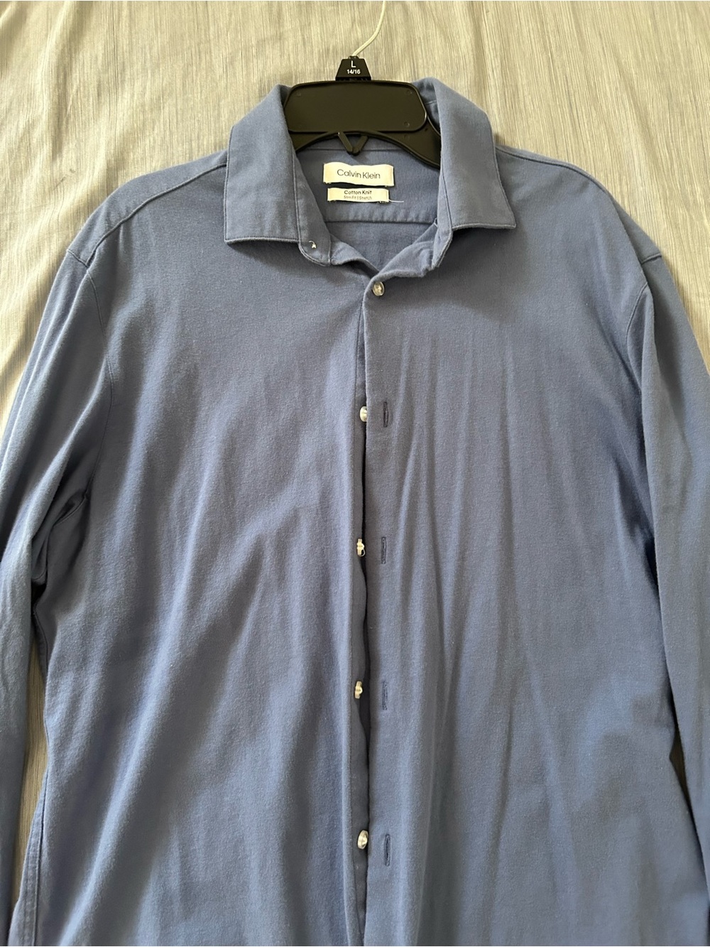 Calvin Klein Soft Blue Long Sleeve Button-Down Shirt
